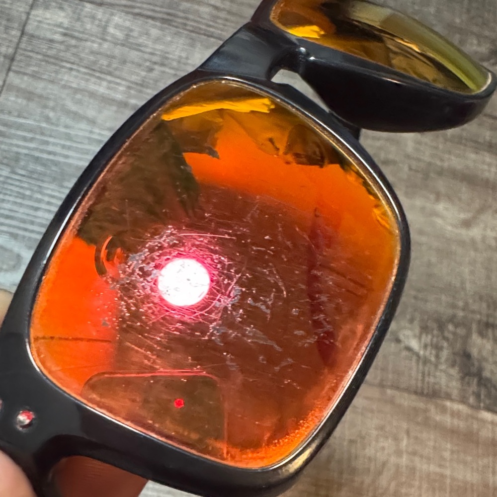 Oakley Holbrook Black Frame Sunglasses with Red Orange Mirrored Lenses - Picture 8 of 11